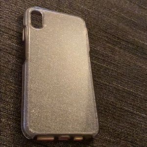 iPhone X max clear glitter otterbox case
